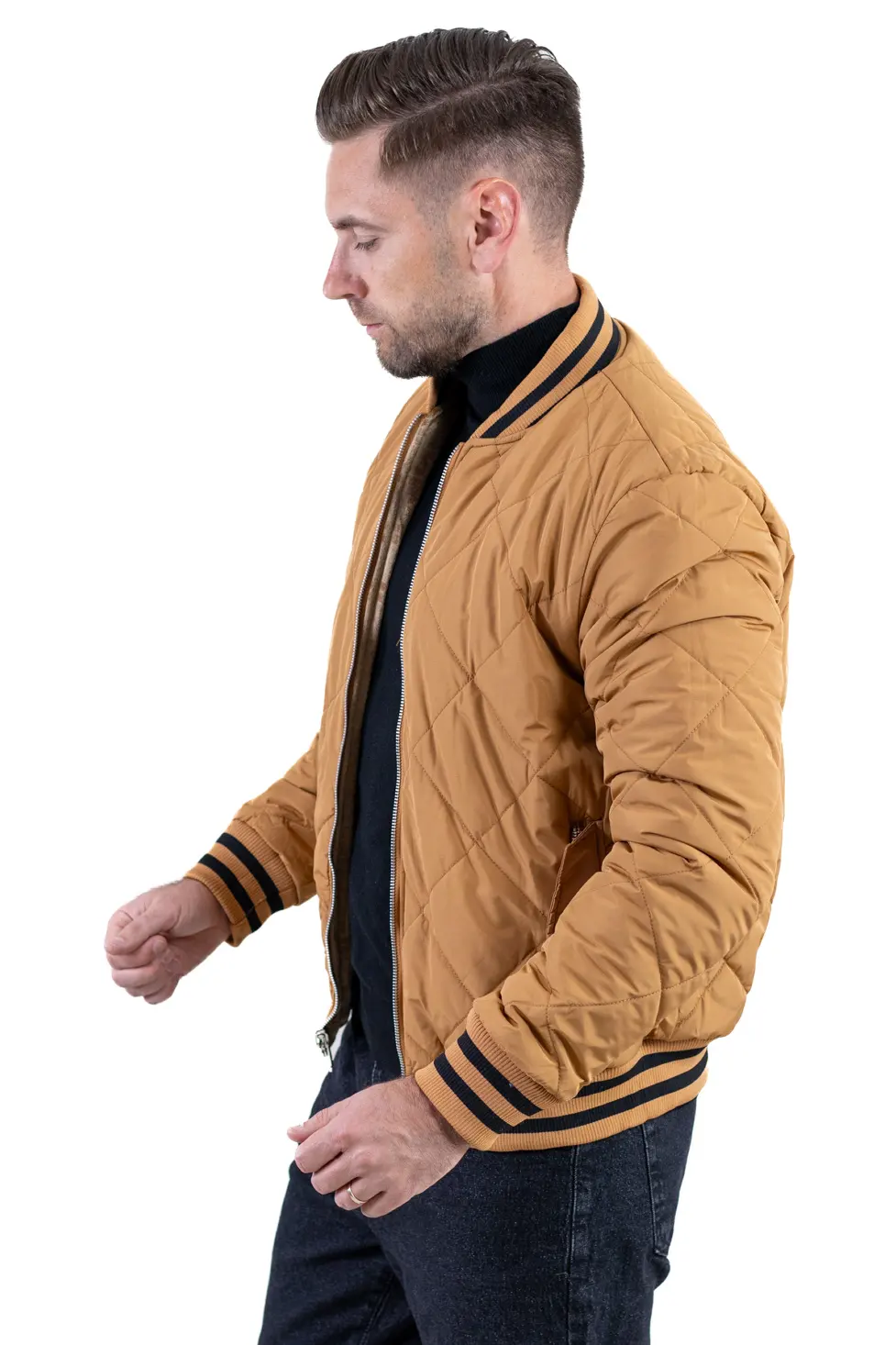 Geacă Camel bărbați reversibilă – catifea & matlasat [3]