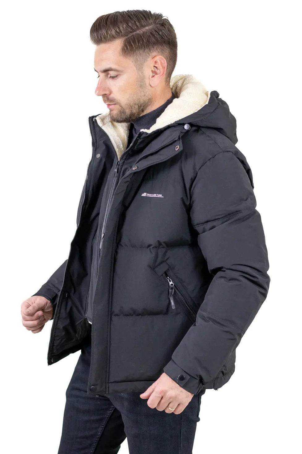 Geacă roșie bărbați cu glugă fixă [2]