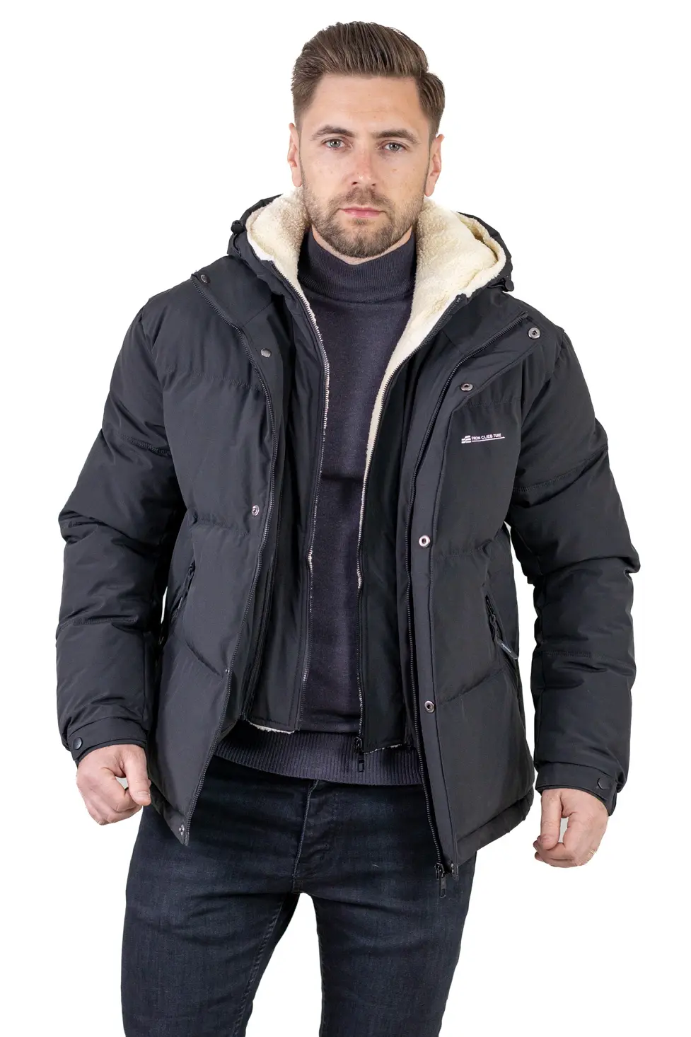 Geacă roșie bărbați cu glugă fixă [7]