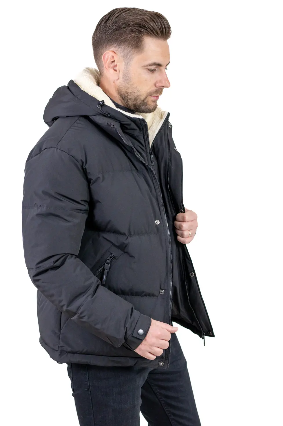 Geacă roșie bărbați cu glugă fixă [3]