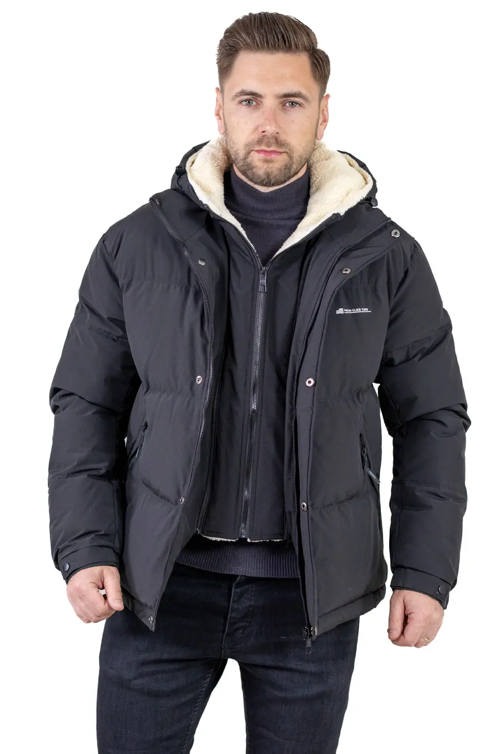 GECI - Geacă roșie bărbați cu glugă fixă