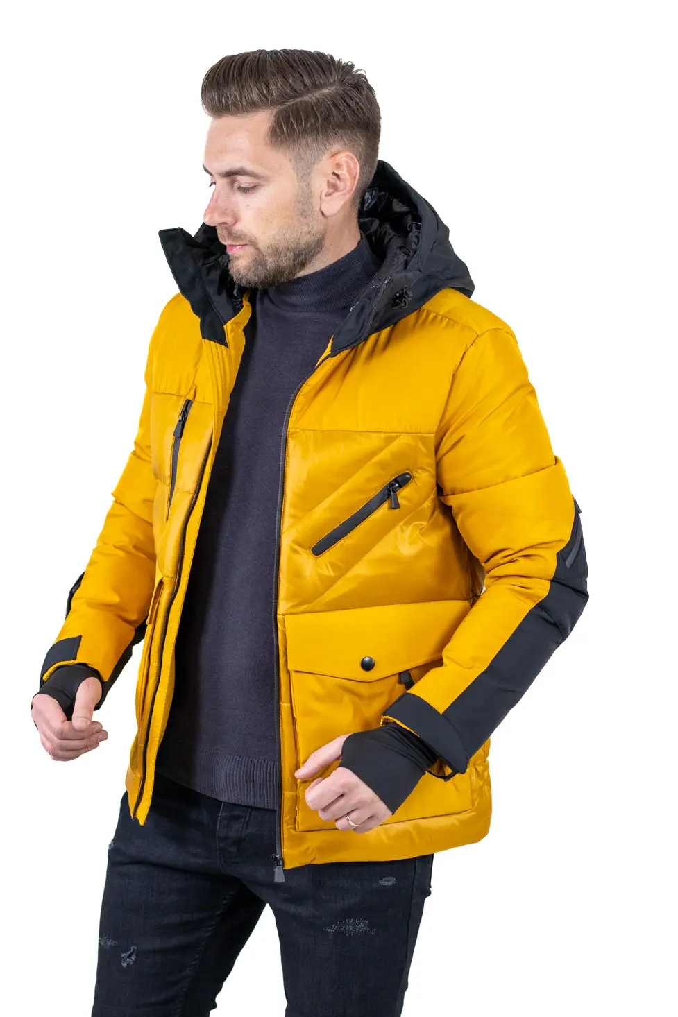 Geacă schi bărbați galbenă cu buzunare multiple [5]