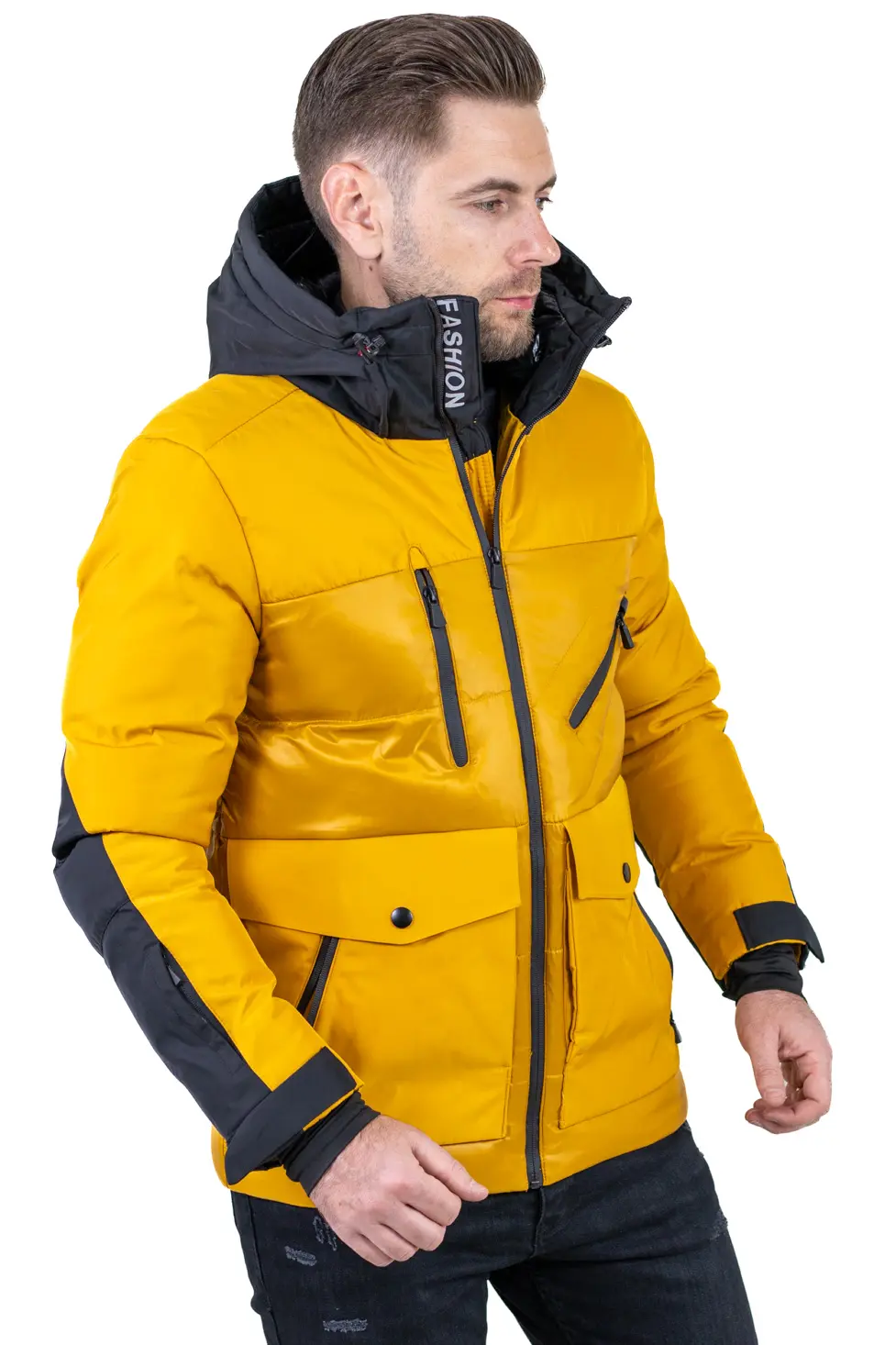 Geacă schi bărbați galbenă cu buzunare multiple [2]