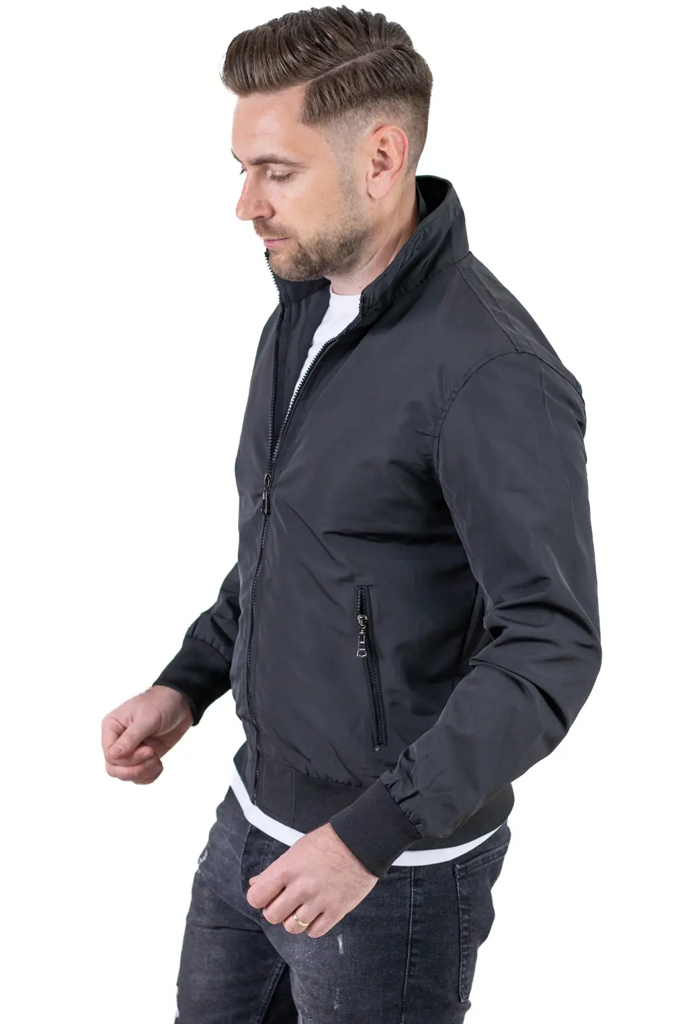 Geaca impermeabila subtire tip foita neagra [4]