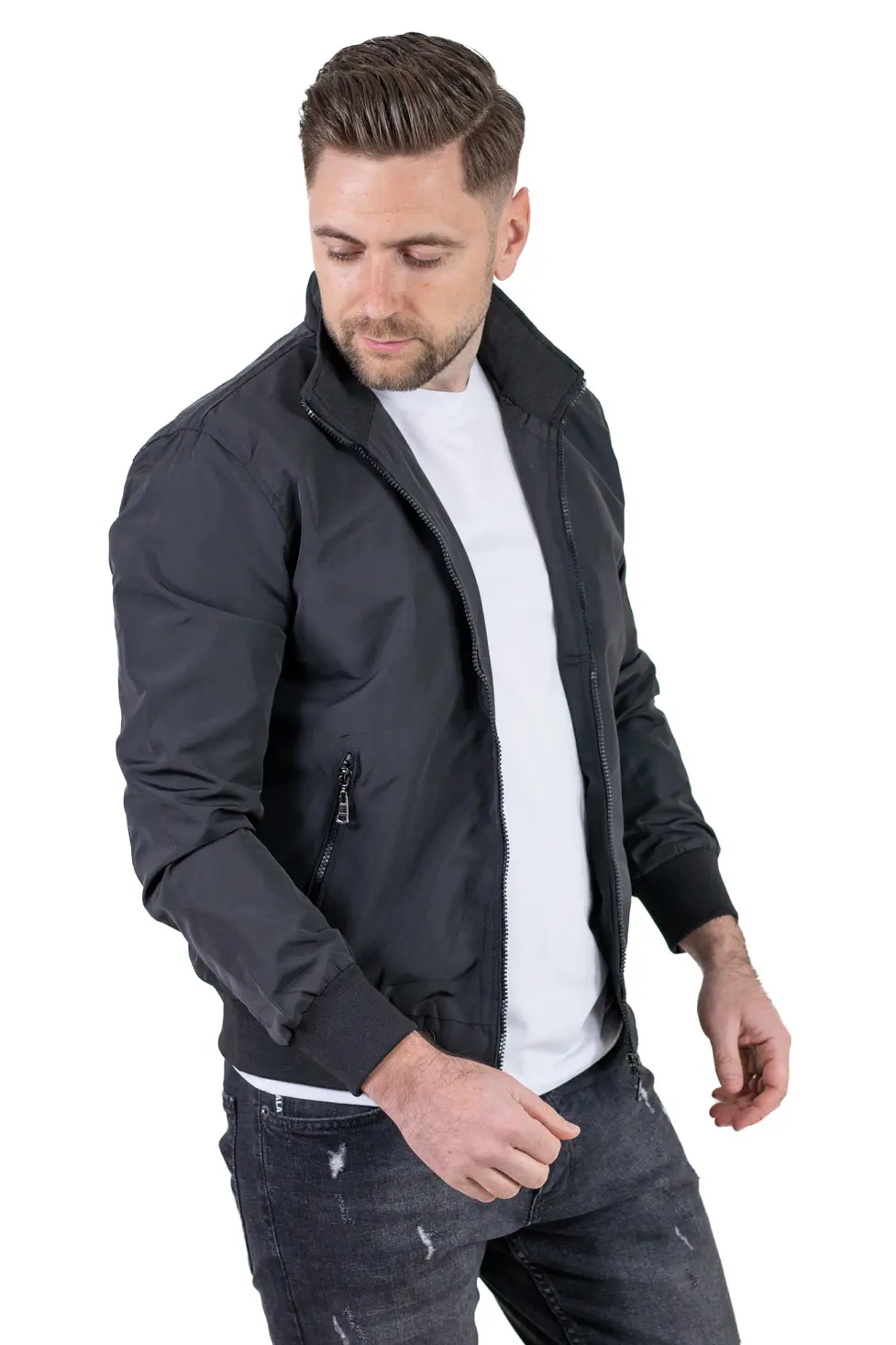 Geaca impermeabila subtire tip foita neagra [1]