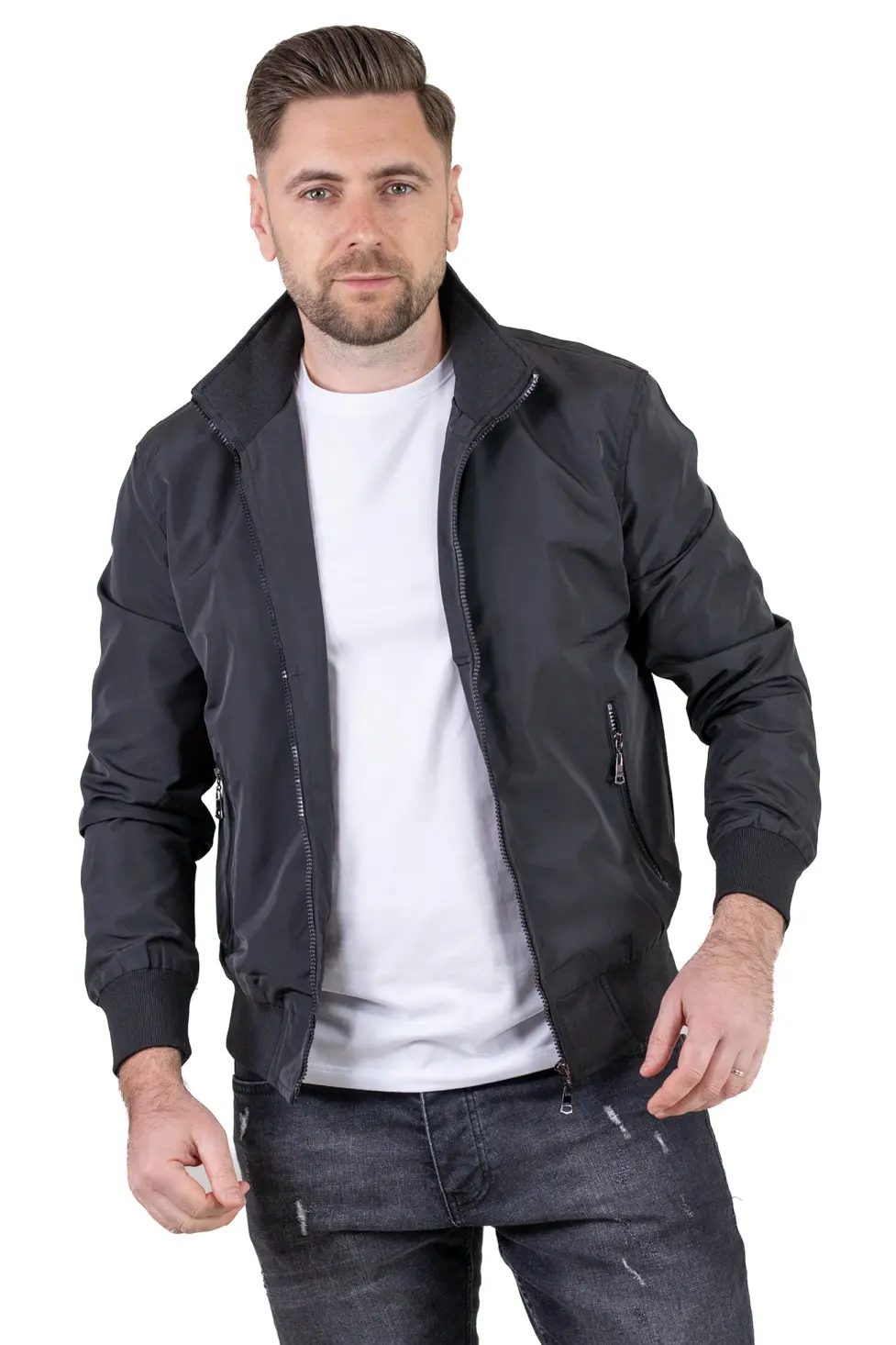 Barbati - Geaca impermeabila subtire tip foita neagra