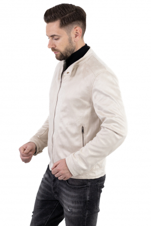 Geaca crem piele intoarsa eco model drept [3]