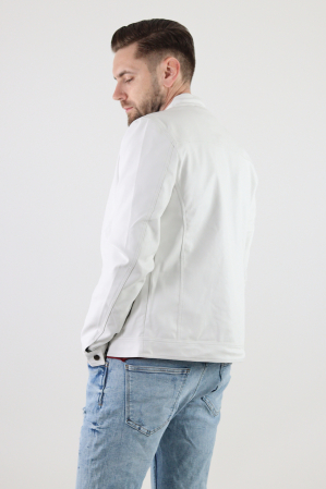 Geaca alba piele eco barbati [4]