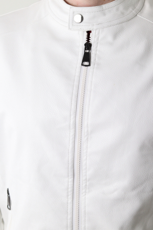 Geaca alba piele eco barbati [7]