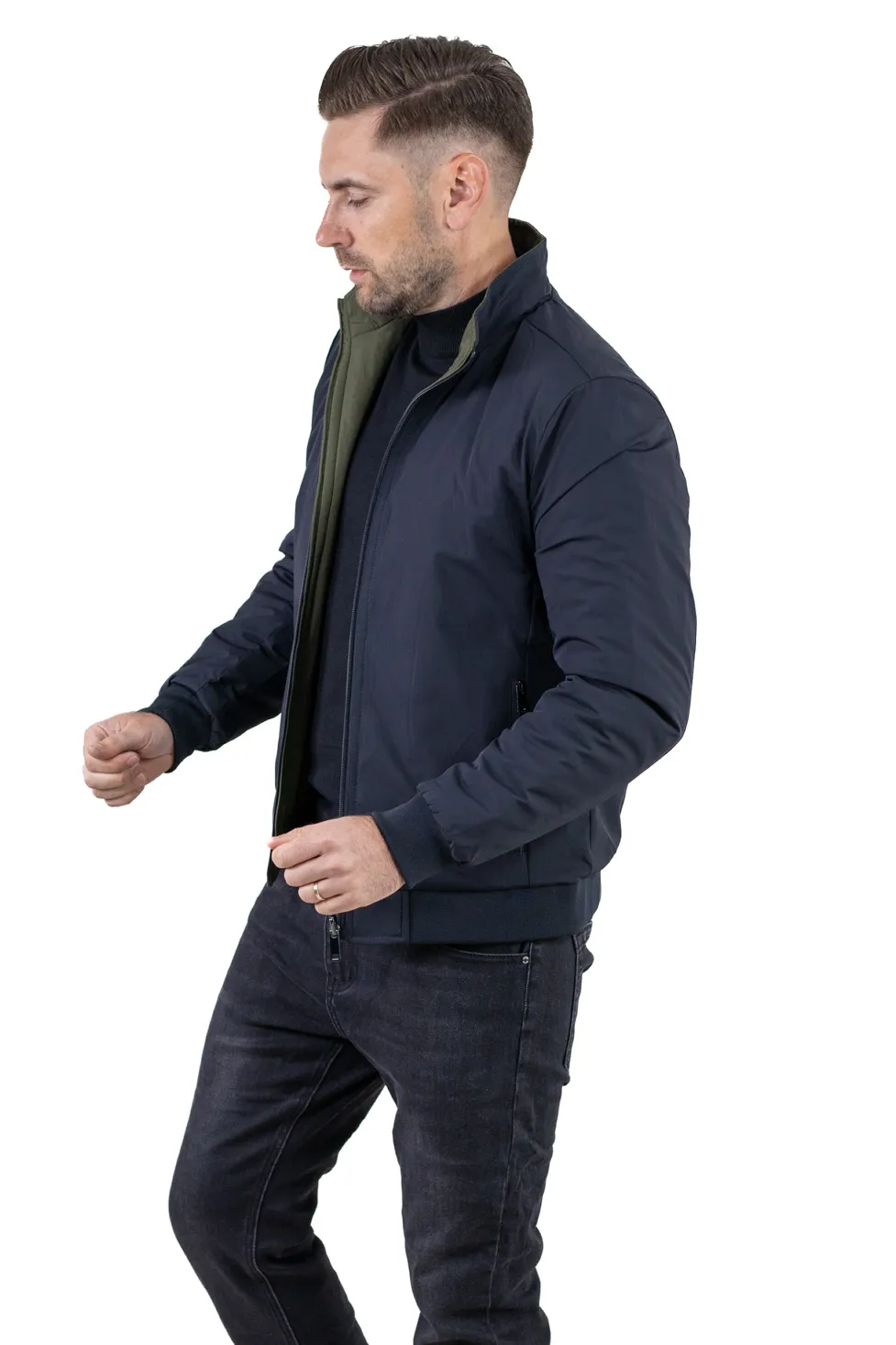 Geacă reversibilă 2 în 1, impermeabilă, Bleumarin/Verde [7]