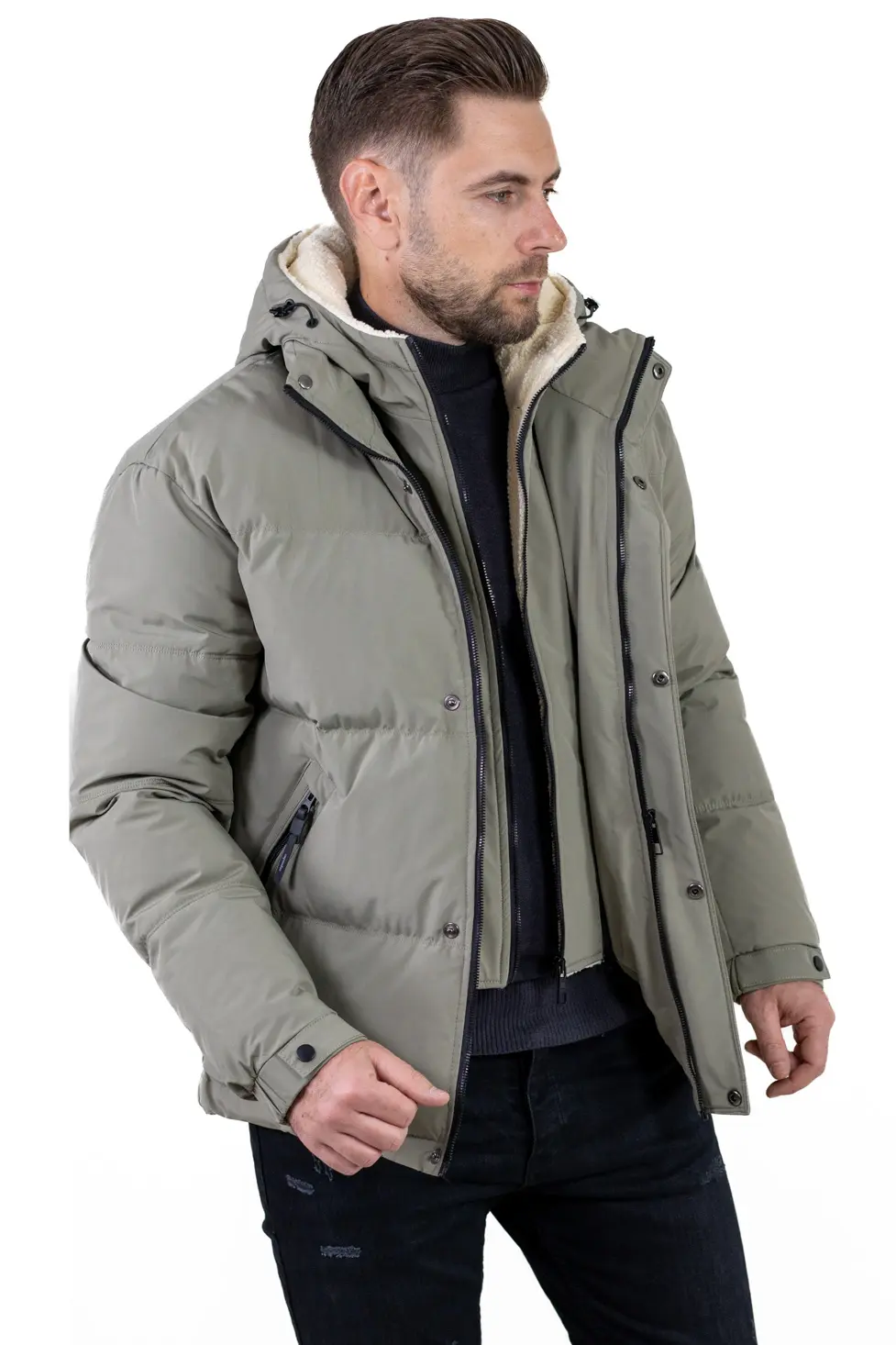 Geacă roșie bărbați cu glugă fixă [7]