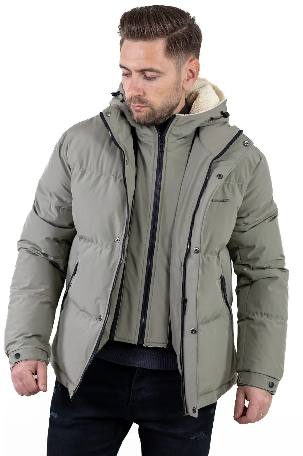 Geacă roșie bărbați cu glugă fixă [5]