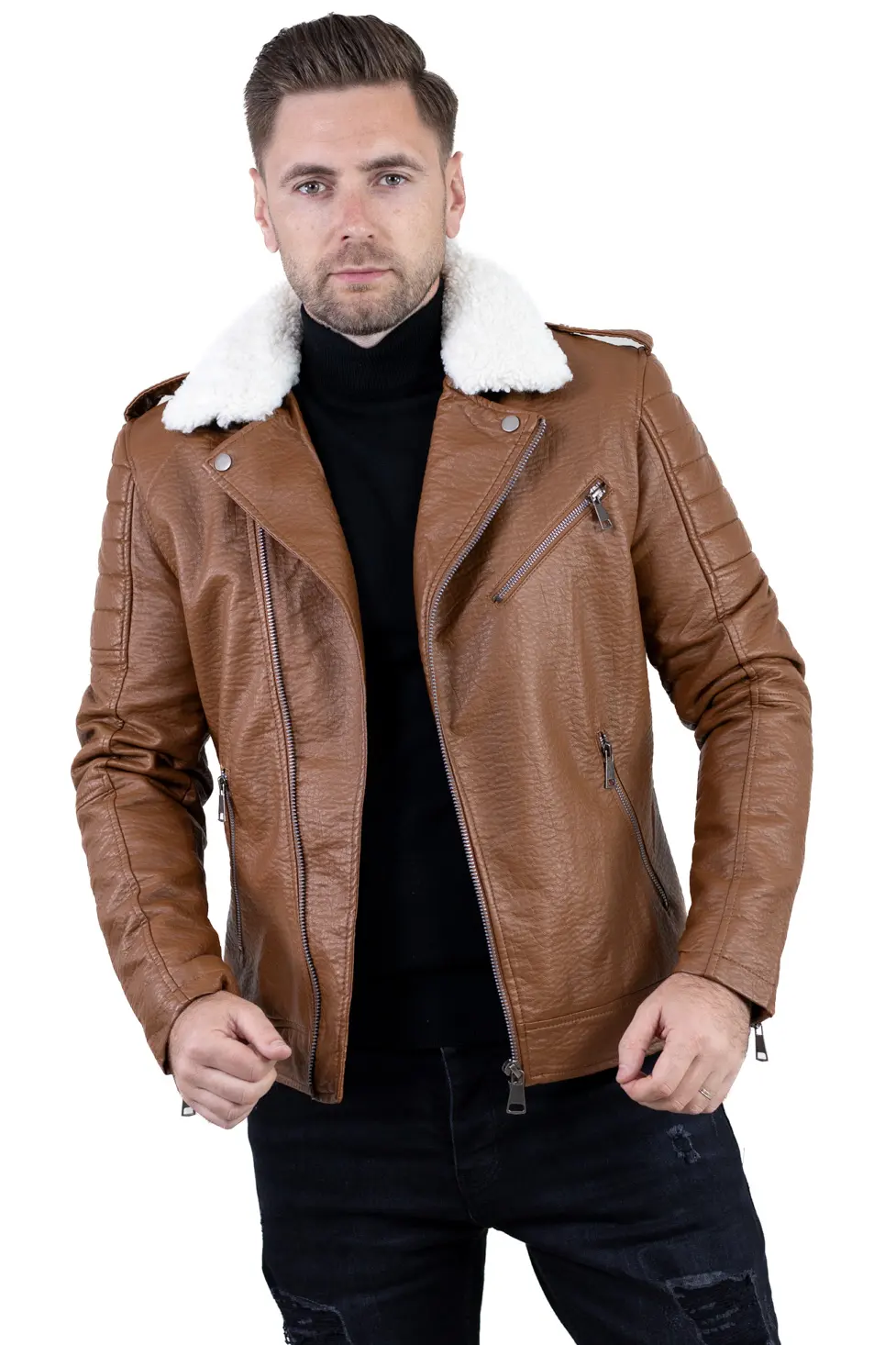 GECI - Geacă roșie bărbați cu glugă fixă