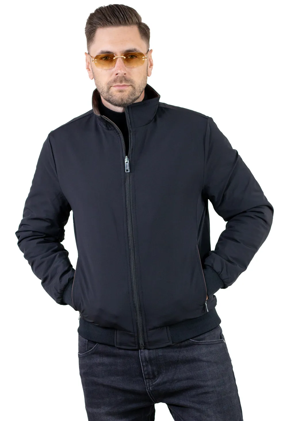 Geacă reversibilă 2 în 1, impermeabilă, Maro/Negru [10]