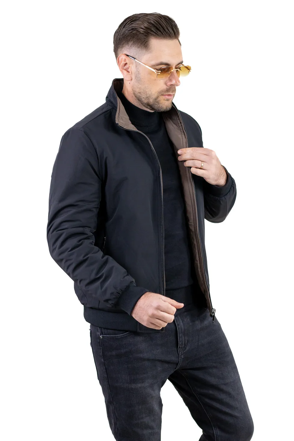 Geacă reversibilă 2 în 1, impermeabilă, Maro/Negru [8]
