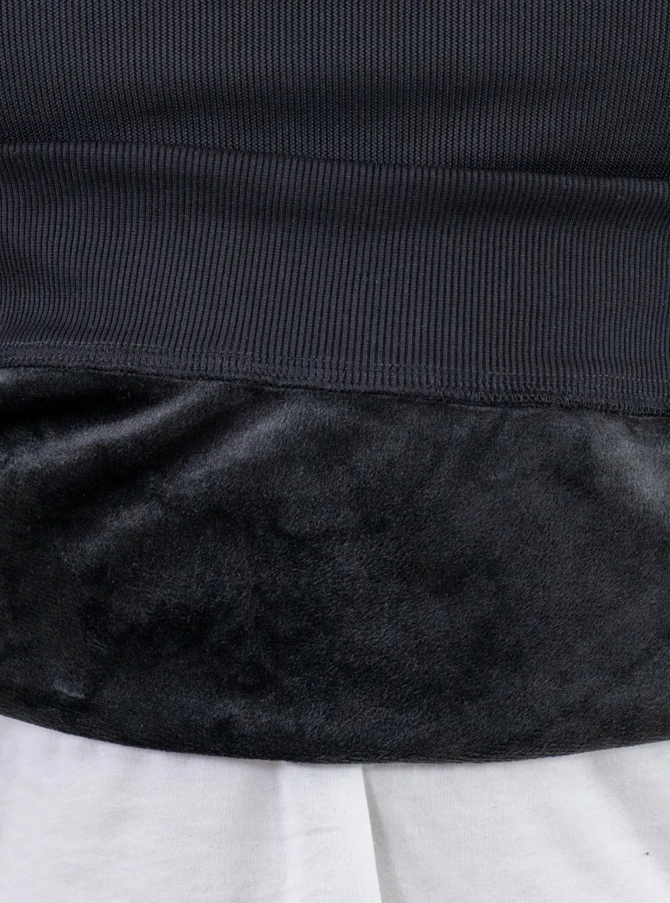 Hanorac bărbați cu fermoar și interior catifelat Plush negru [3]