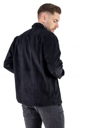 Jacheta neagra din material reiat pentru barbati [5]