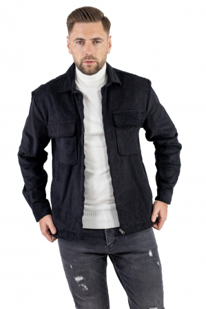 Promotii - Jacheta neagra din material reiat pentru barbati