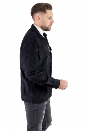 Jacheta neagra din material reiat pentru barbati [3]