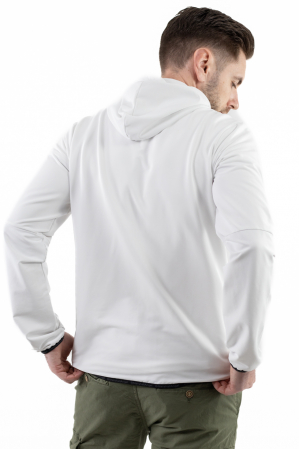 Bluza alba cu fermoar si gluga [5]
