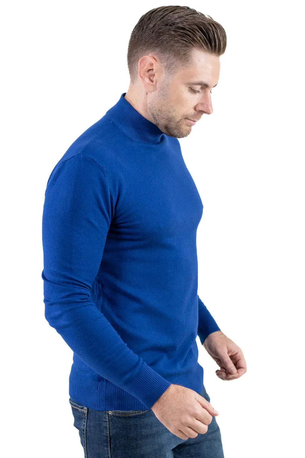 Maletă bărbați albastru royal cu guler semi-înalt – material fin și elastic [4]