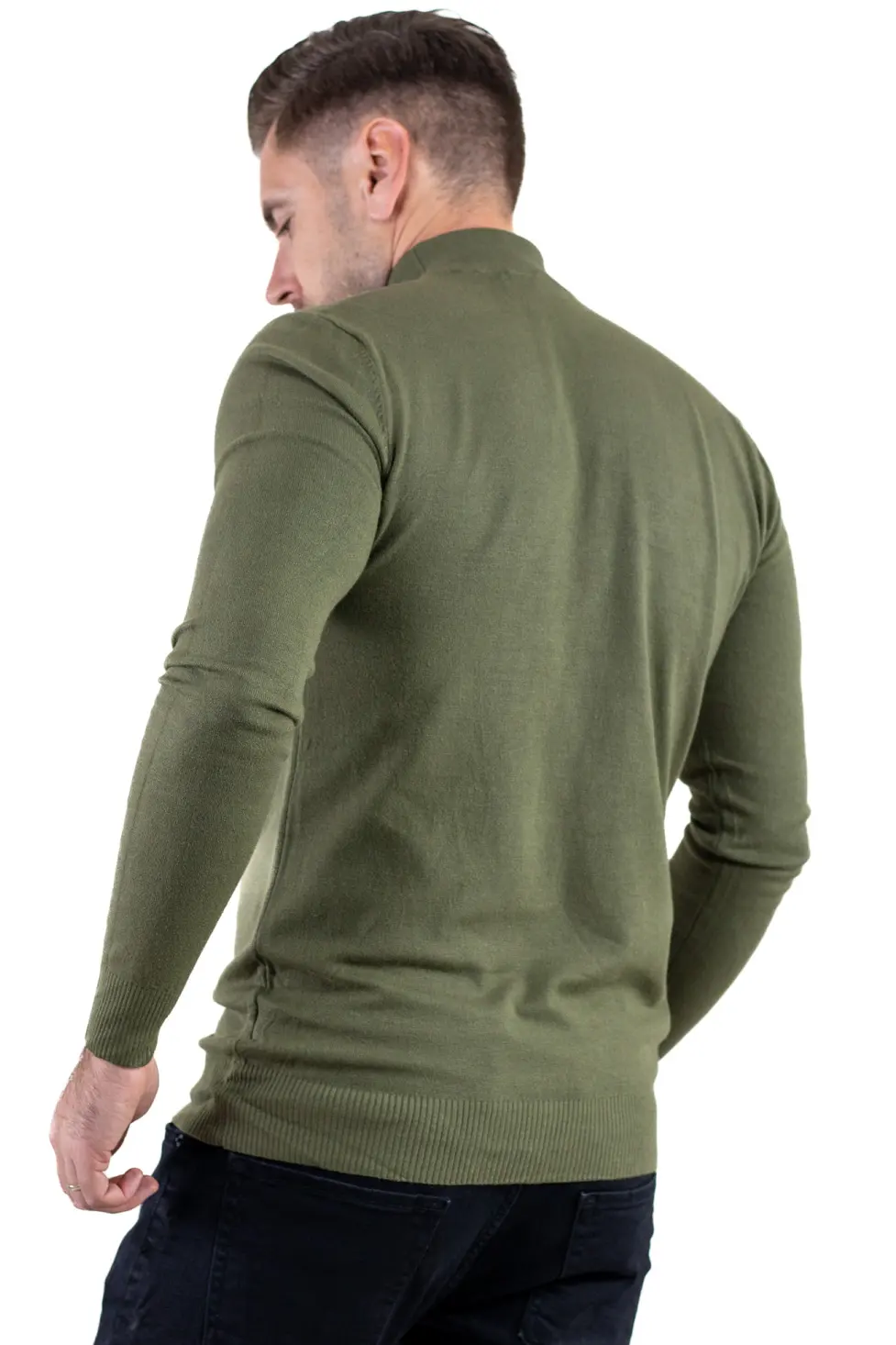 Maletă bărbați verde militar cu guler semi-înalt – material fin și elastic [3]