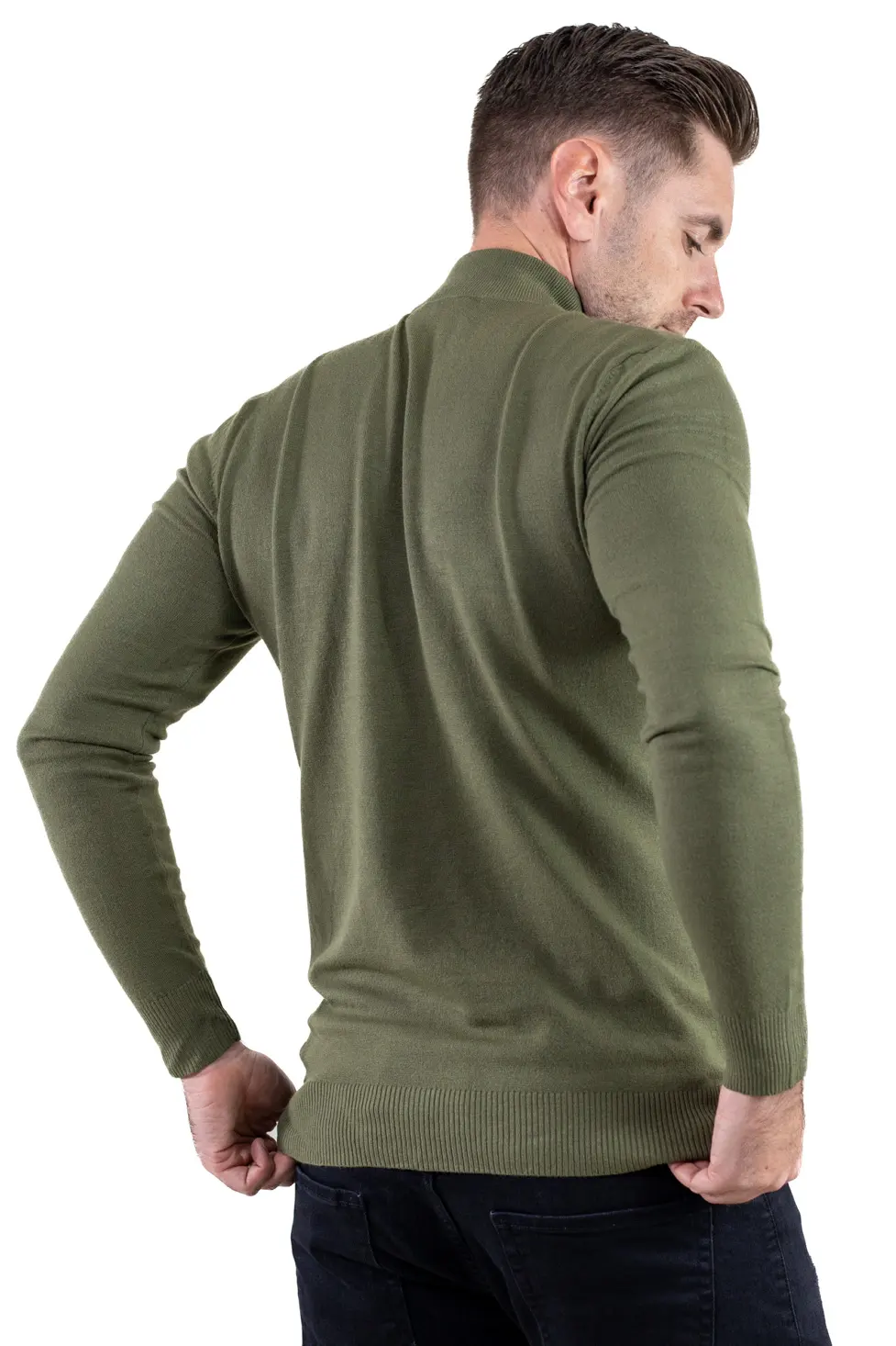 Maletă bărbați verde militar cu guler semi-înalt – material fin și elastic [2]