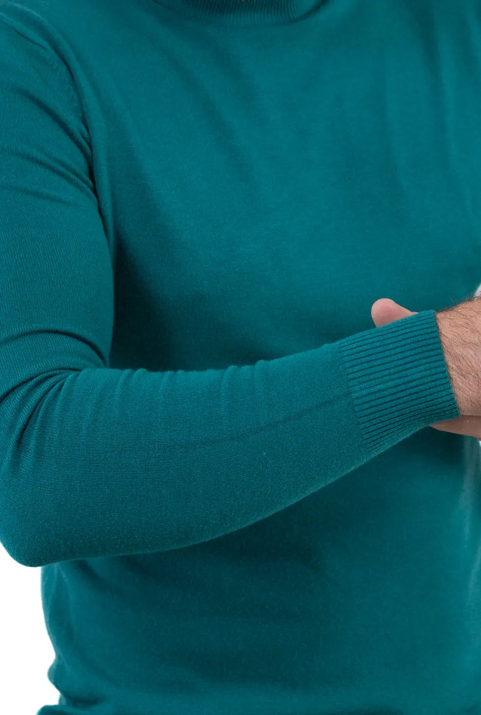 Maletă bărbați verde petrol cu guler semi-înalt – material fin și elastic [4]