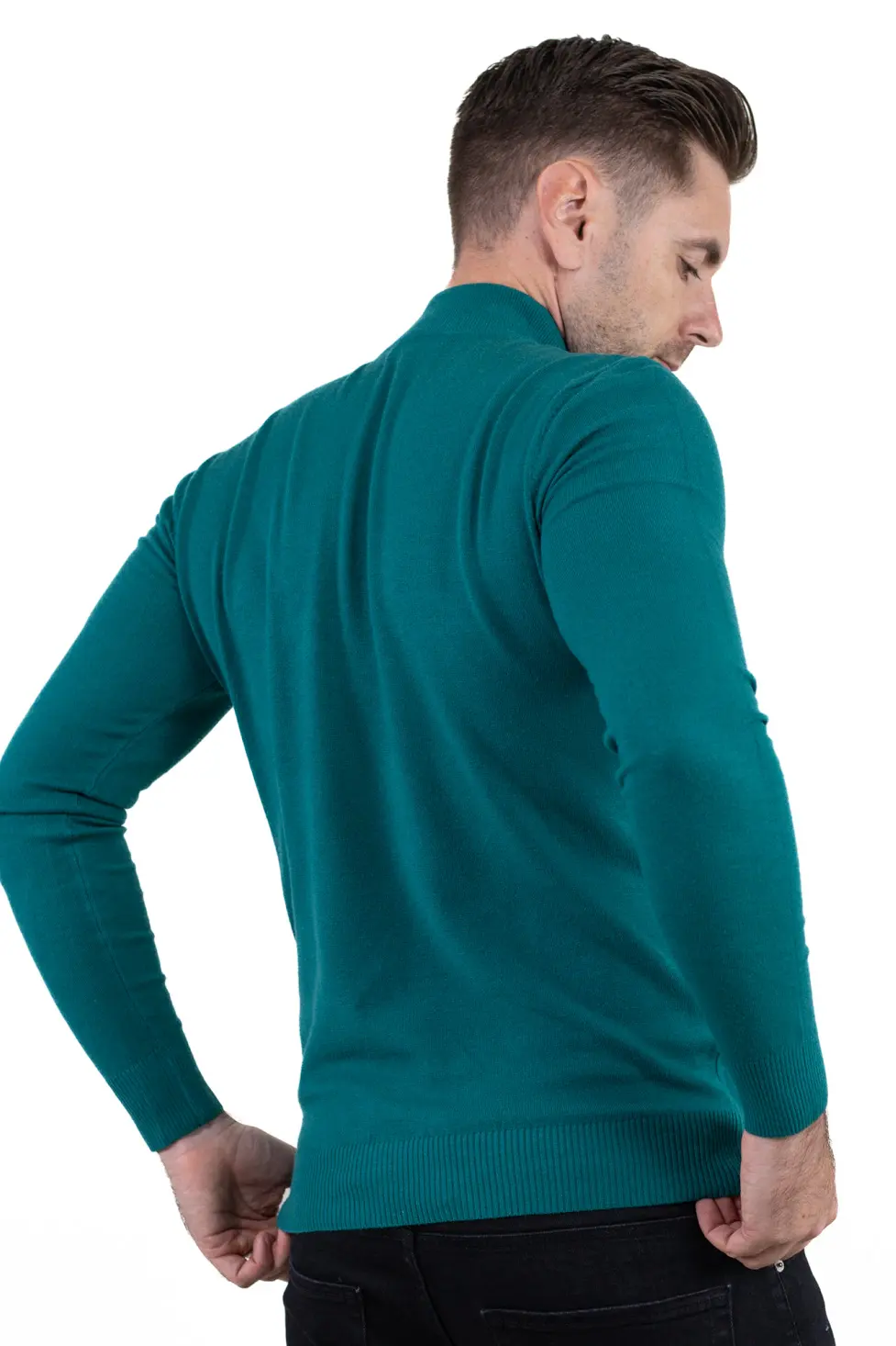 Maletă bărbați verde petrol cu guler semi-înalt – material fin și elastic [1]