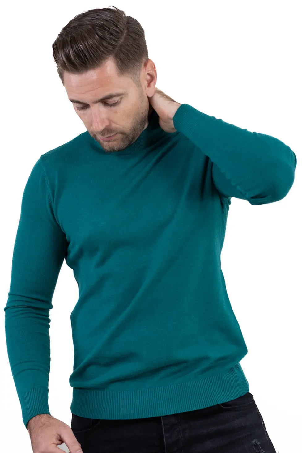 Maletă bărbați verde petrol cu guler semi-înalt – material fin și elastic [3]