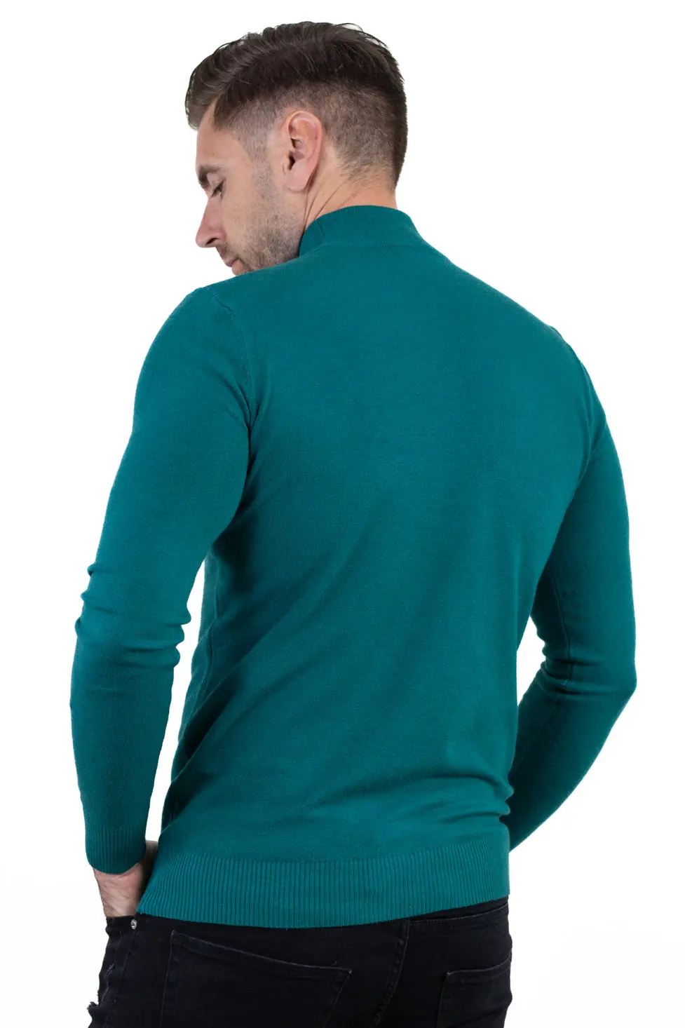 Maletă bărbați verde petrol cu guler semi-înalt – material fin și elastic [2]