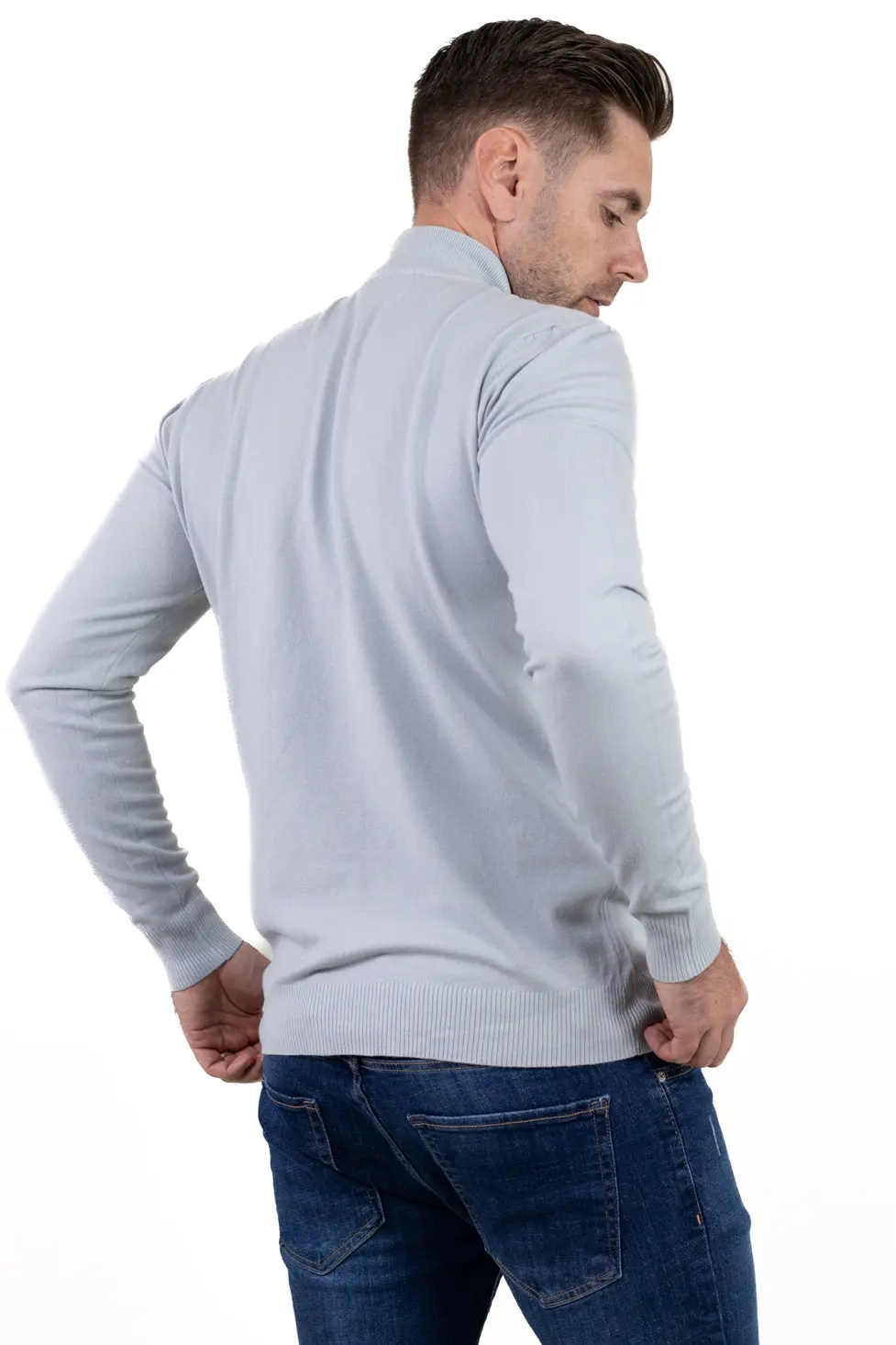 Maletă bărbați gri deschis cu guler semi-înalt – material fin și elastic [2]