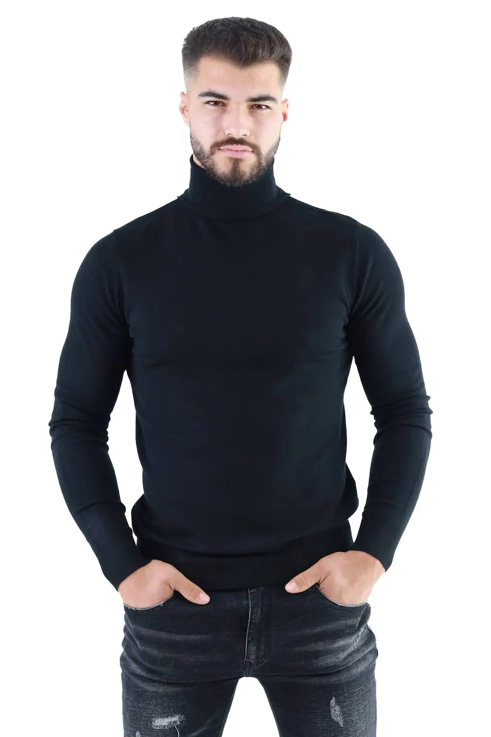 Promotii - Maleta barbati neagra cu guler inalt