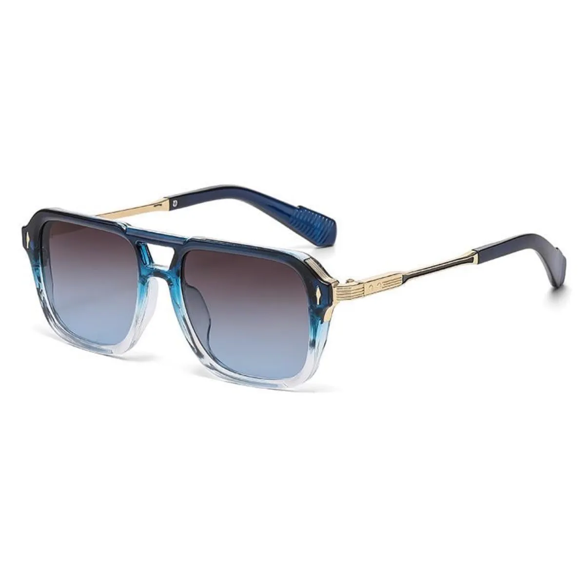 OCHELARI - Ochelari de soare bărbați pătrați cu ramă albastru gradient
