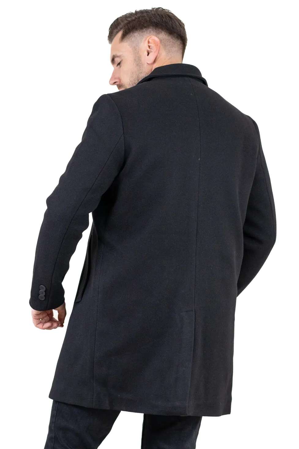 Palton barbati elegant negru cu interior matlasat [7]