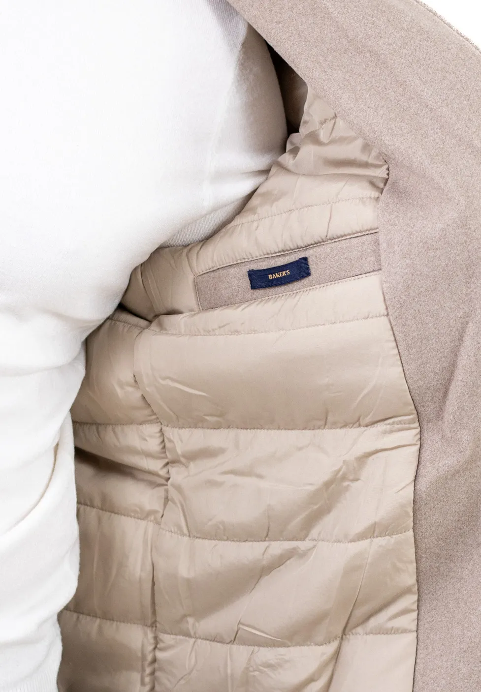 Palton barbati elegant crem cu interior matlasat [3]