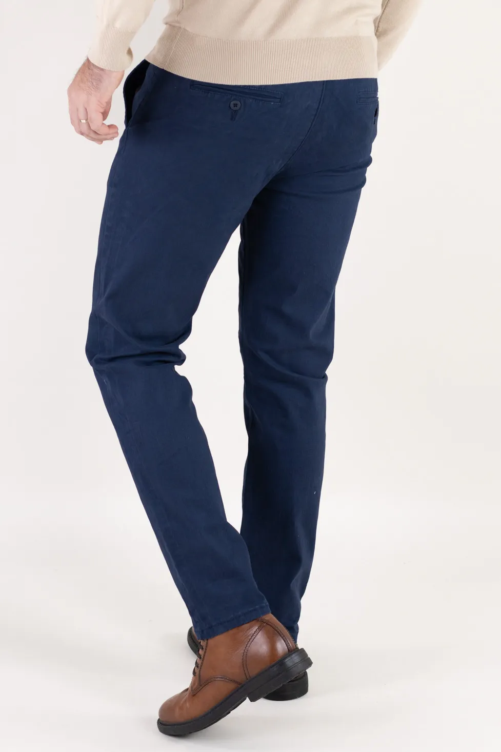 Pantaloni bărbați chino groși bleumarin [4]