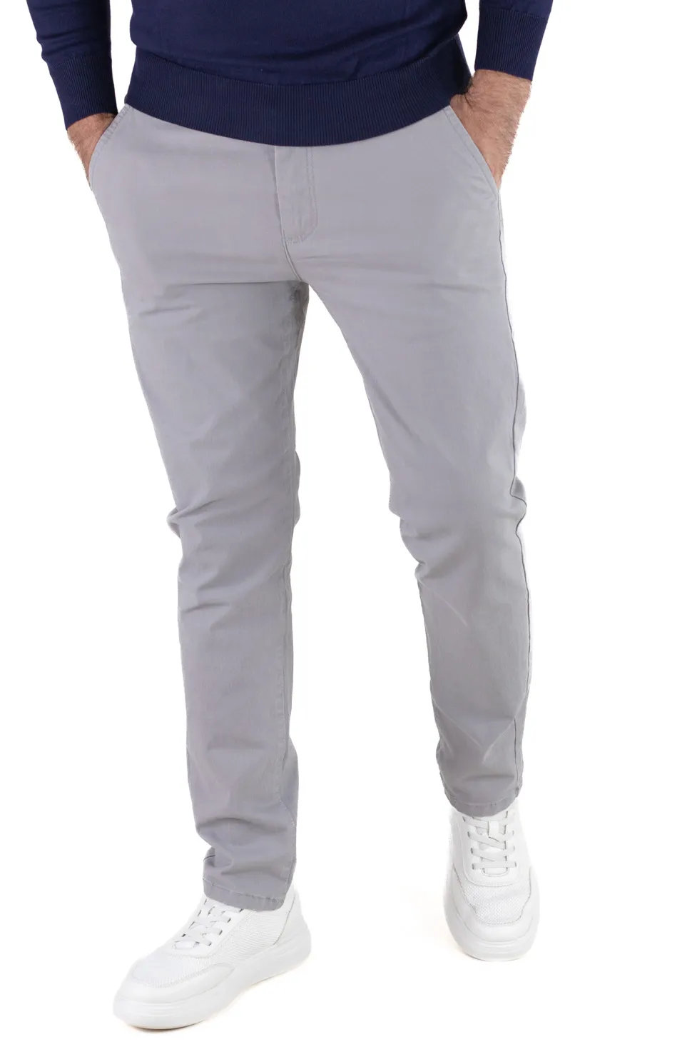 Promotii - Pantaloni bărbați chino groși gri