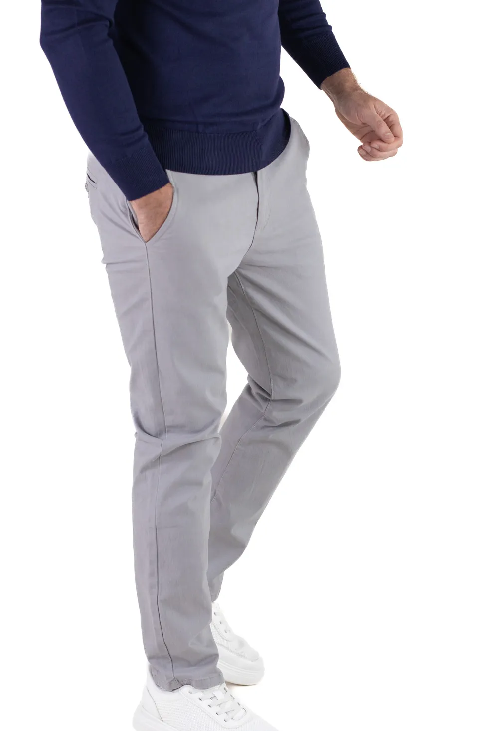 Pantaloni bărbați chino groși gri [1]