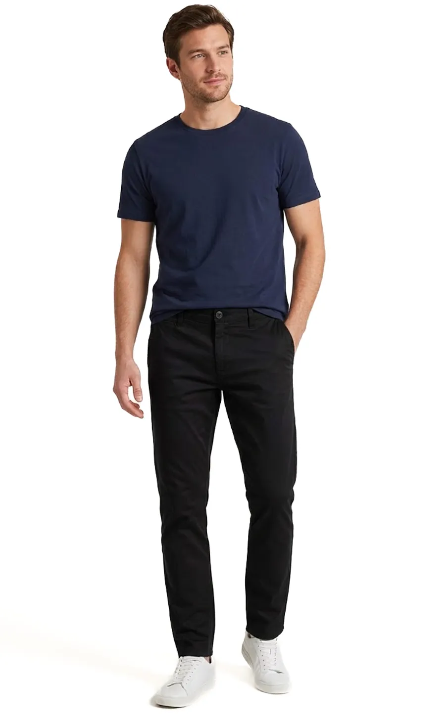 Promotii - Pantaloni bărbați chino groși bleumarin
