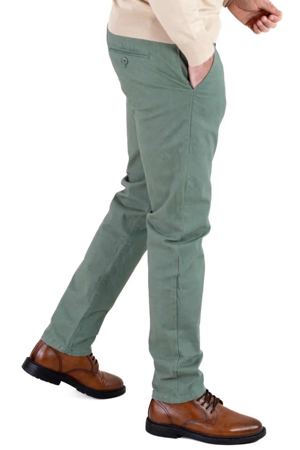 Pantaloni bărbați chino groși verzi [5]