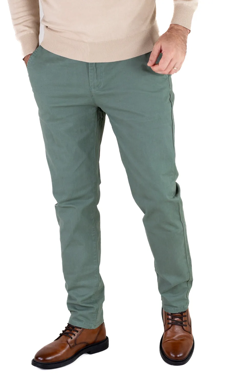 Promotii - Pantaloni bărbați chino groși verzi