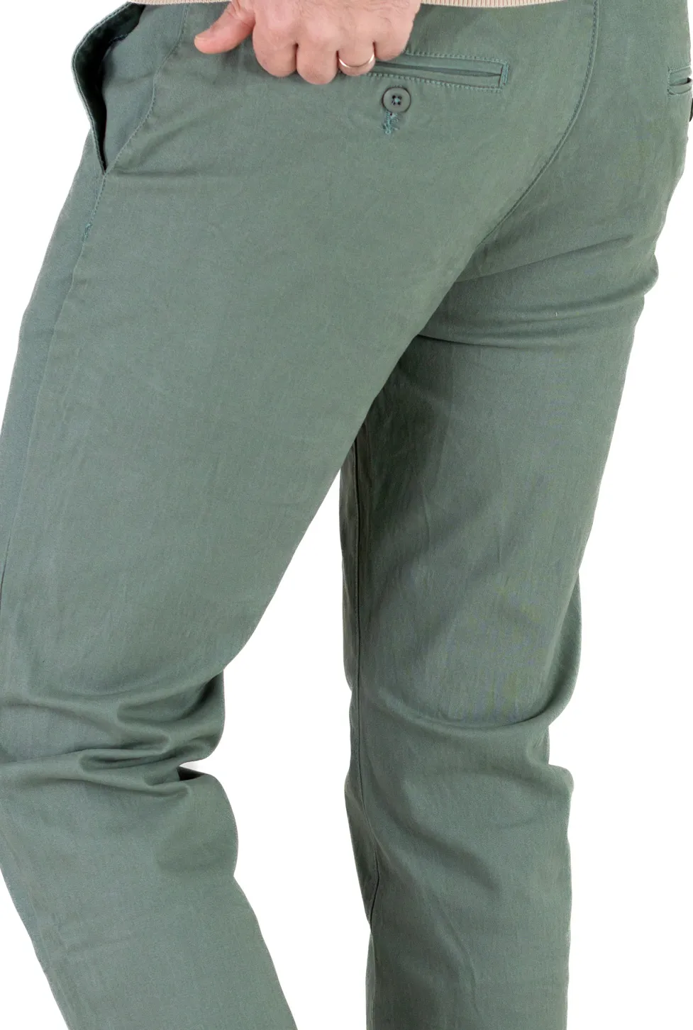 Pantaloni bărbați chino groși verzi [3]