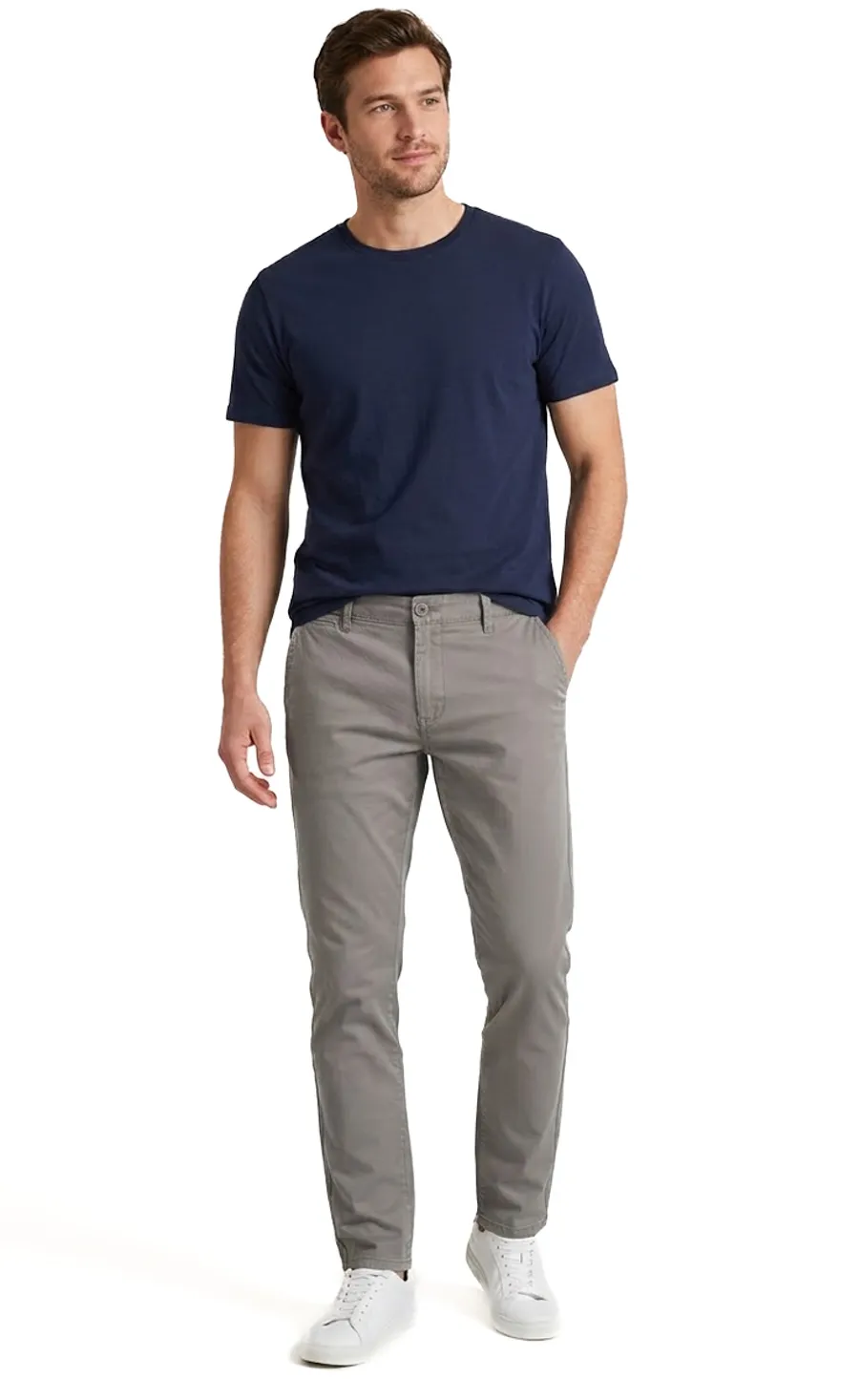Promotii - Pantaloni bărbați chino groși gri