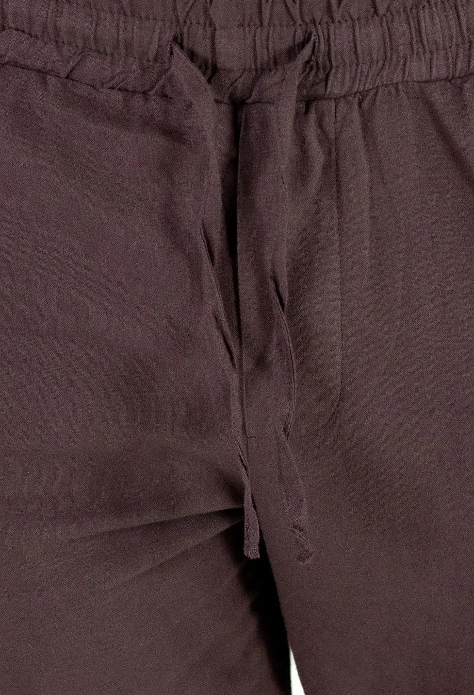 Pantaloni barbati de vară din in si bumbac maro [6]