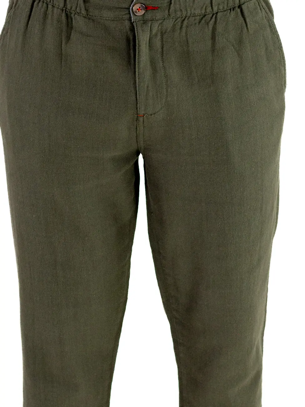 Pantaloni Bărbați Vară Regular Fit, 100% Bumbac, Talie Elastică, verde [5]
