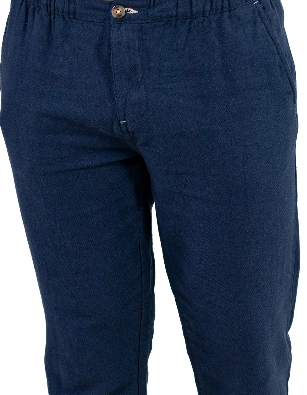Pantaloni Bărbați Vară Regular Fit, 100% Bumbac, Talie Elastică, bleumarin [4]