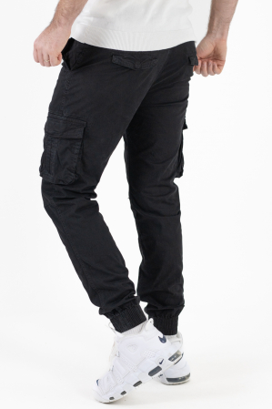Pantaloni negri cargo cu buzunare slim fit [8]