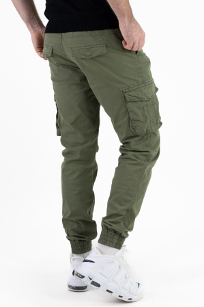 Pantaloni verzi cargo cu buzunare slim fit [3]