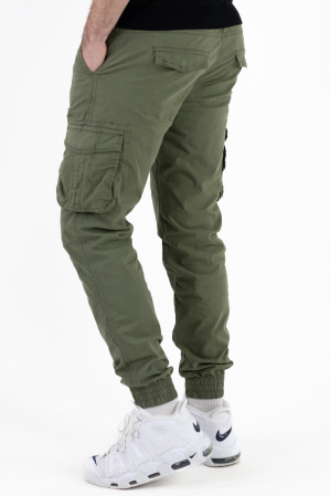 Pantaloni verzi cargo cu buzunare slim fit [4]